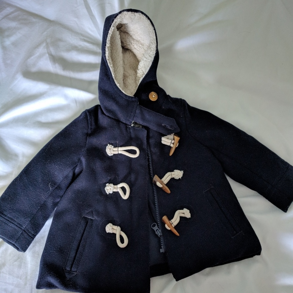 Oshkosh Navy wool Coat Sz 12mo